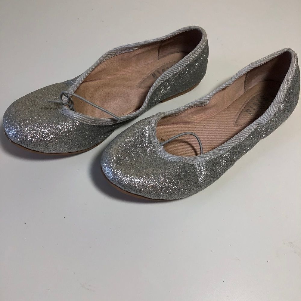 Bloch Shoes Silver Glitter Ballet Flats Vintage